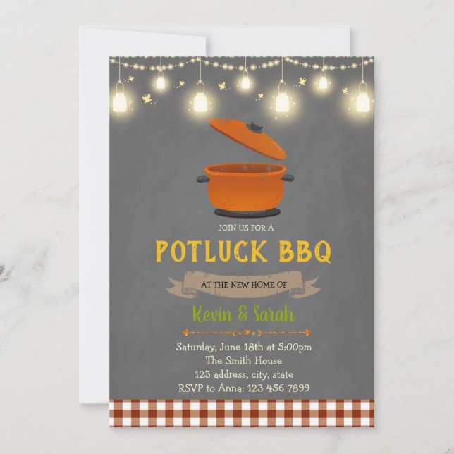 Potluck BBQ-partiinbjudan Inbjudningar (Framsida)