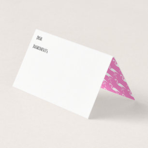 Potluck Dish Recipe Tält Cards Flamingos på Rosa Visitkort