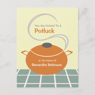 Potluck Inbjudan - Orange & Blue Kitchen