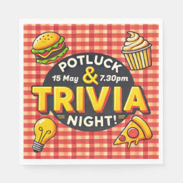 Potluck och Trivia night inbjudan byo pot tur Pappersservett