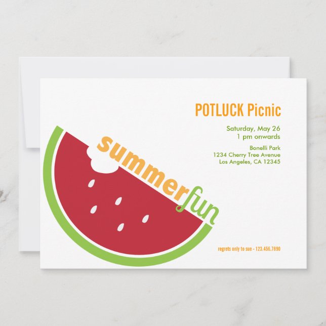 Potluck Summer Picnic Party-inbjudan Inbjudningar (Framsida)
