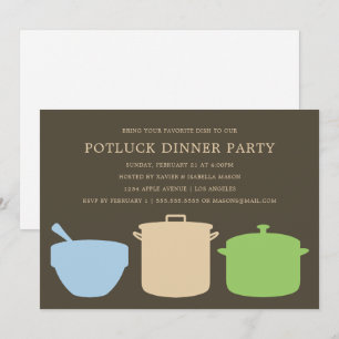 Potlucks Middag Festinbjudan Inbjudningar