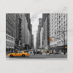 Potografi för New York Taxi Urban City Färg Vykort