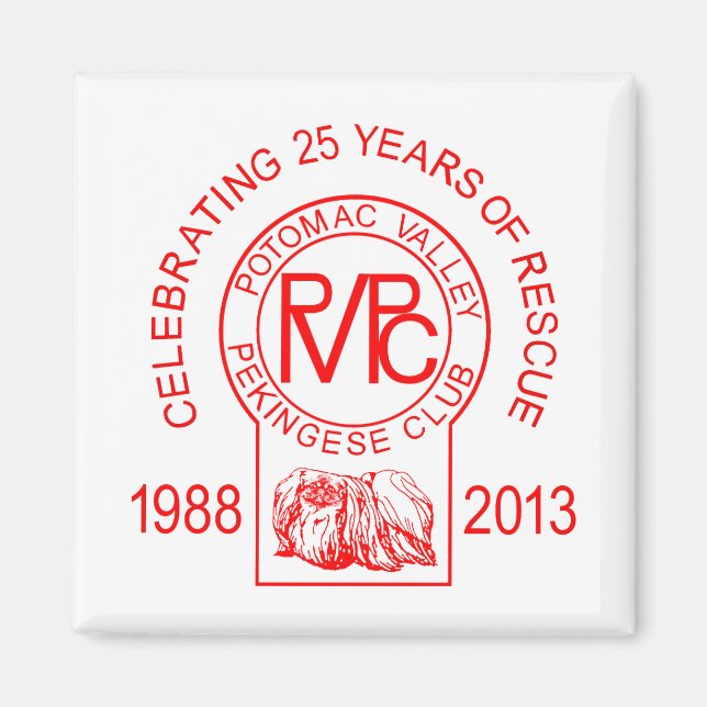 Potomac Valley Pekingese Club Räddning Magnet (Framsidan)