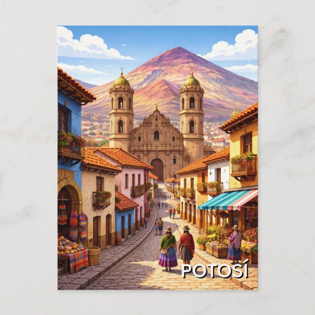 Potosi Bolivia Resor Vykort (Framsida)