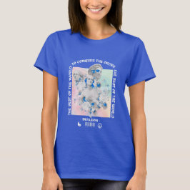 POTRAIT BLUE ROSA KVINNOR STATUE DESIGN FOR MAMMA T SHIRT