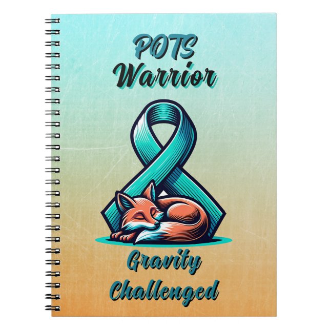 POTS Warrior | Dysautonomia Awareness Ribbon Anteckningsbok (Framsidan)