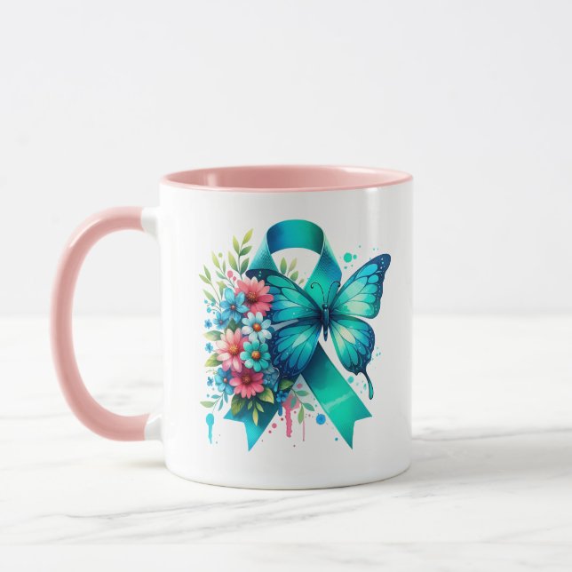 POTS Warrior | Dysautonomia Awareness Ribbon Mugg (Vänster)