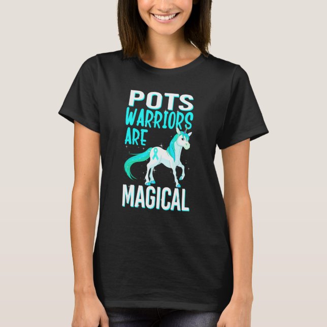 POTS Warrior Magic Unicorn Turcos Ribbon Dysa T Shirt (Framsida)