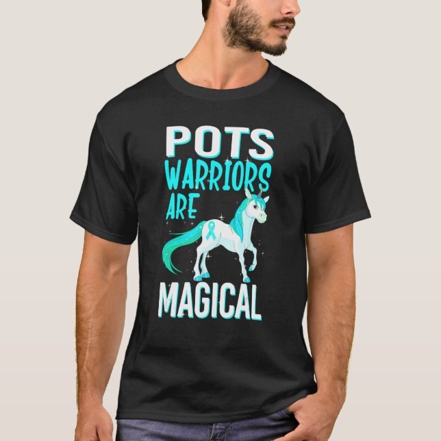 POTS Warrior Magic Unicorn Turcos Ribbon Dysa T Shirt (Framsida)
