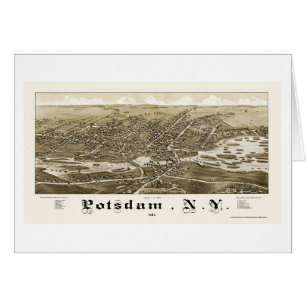 Potsdam panorama- karta för NY - 1885 Hälsningskort