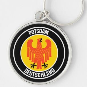 Potsdam Round Emblem Rund Silverfärgad Nyckelring