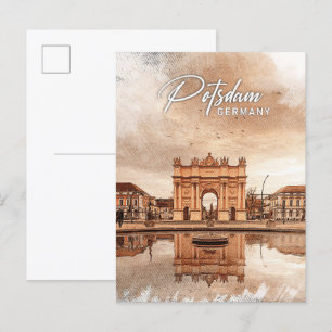 Potsdam Tyskland Färg Pencil Travel Vykort