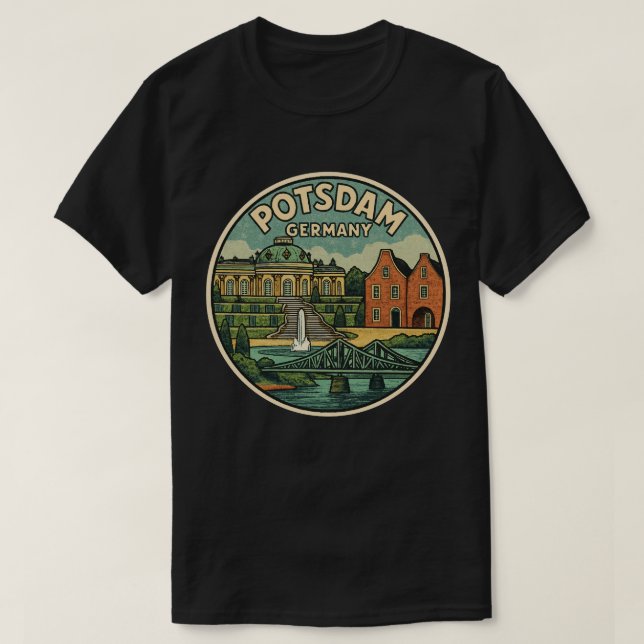 Potsdam Tyskland Palats Konst T Shirt (Design framsida)