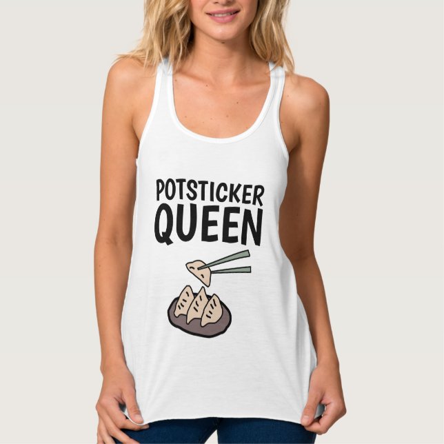 POTSTICKER QUEEN T-Shirts Linne Med Racerback (Framsida)