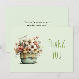 Potted Flowers Cozy Shabby Style Cute Tack Kort