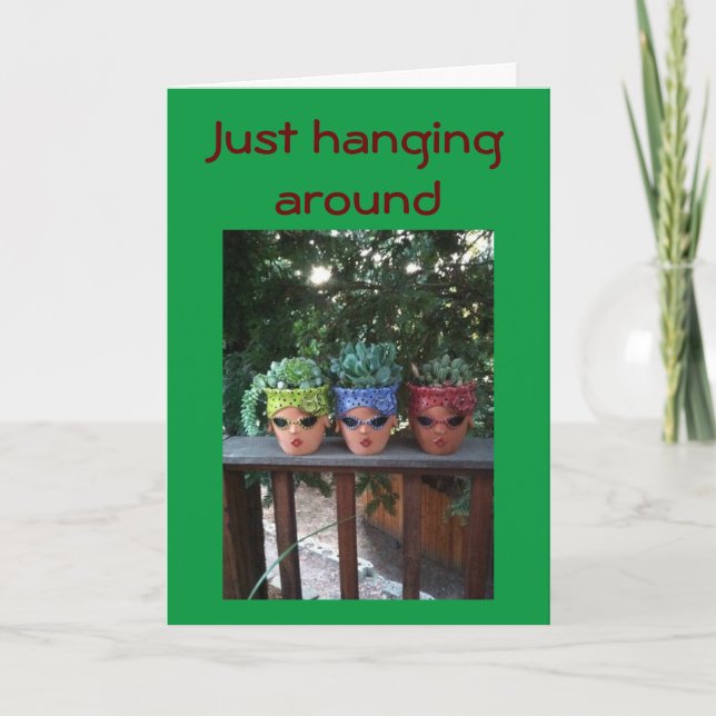 POTTED FRIENDS HANGING OUT-GROUP BIRTHDAY CARD KORT (Framsida)