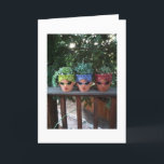 POTTED FRIENDS HANGING OUT-TRIPLET'S BIRTHDAY KORT<br><div class="desc">DESSA POTTERADE VÄNNER SOM GÅR UT FÖR ATT SÄGA GRATTIS PÅ FÖDELSEDAGEN TILL DIN VUXEN FRIEND ELLER FAMILJEMEDLEM SOM ÄR EN "TRIPLET"</div>