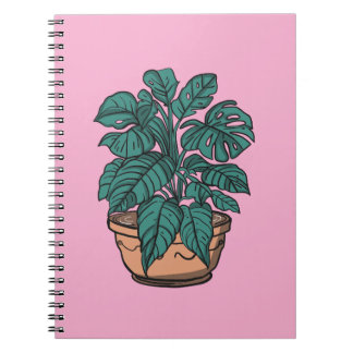 Potted Indoor plants tropical notebook Anteckningsbok