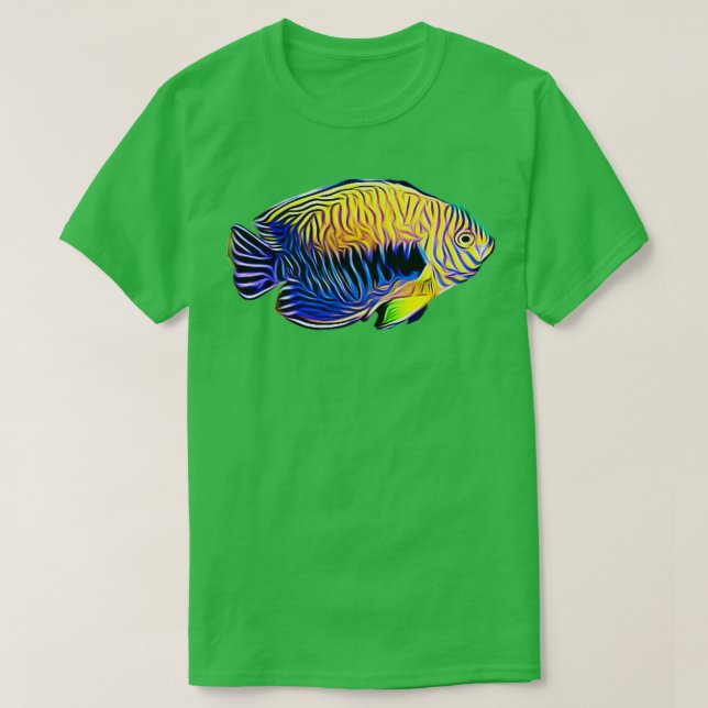 Potter Angelfish Saltwater reef aquarium fish tan  T Shirt (Design framsida)