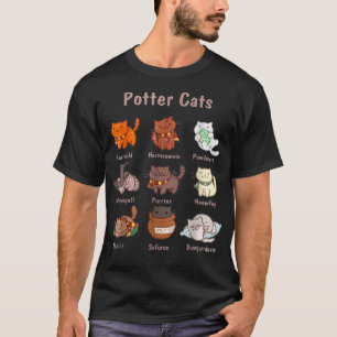 Potter Cat Funny Cat Lover Roligt Cat Owner Cute K T Shirt