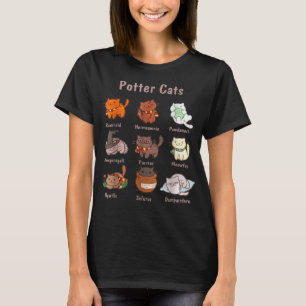 Potter Cat Funny Cat Lover Roligt Cat Owner Cute K T Shirt