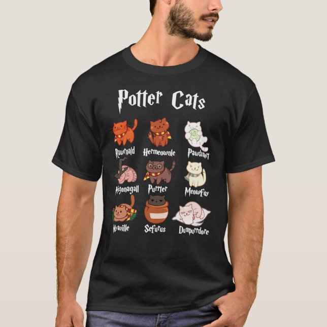 Potter Cats Harry Pawter Classic T-Shirt (Framsida)