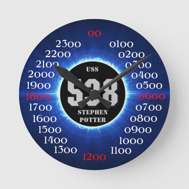Potter för USS Stephen (DD-538) Rund Klocka (Framsida)