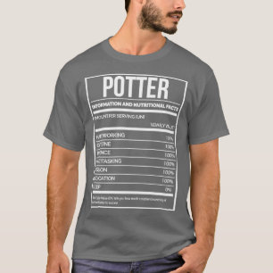 Potter Funny Pottery Nutrition Label T Shirt
