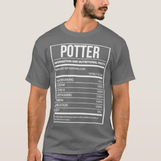 Potter Funny Pottery Nutrition Label T Shirt