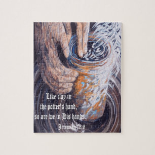 Potter händer med Scripture Pussel