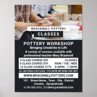 Potter Hjul, Pottery Classes, Potters Advert