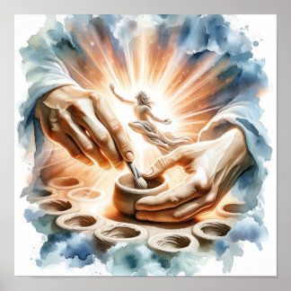 Potter och Clay Christian Art Poster