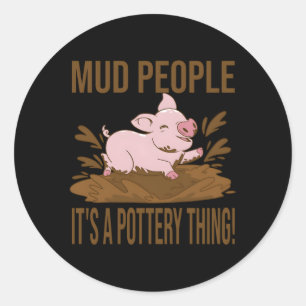 Potteri för runt klistermärke