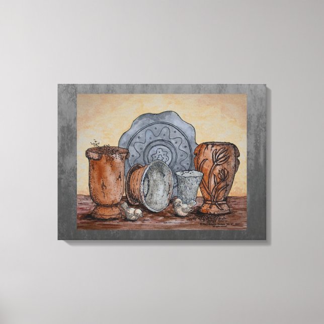 "Potternas pots" Fin konsthistoria Canvastryck (Framsida)