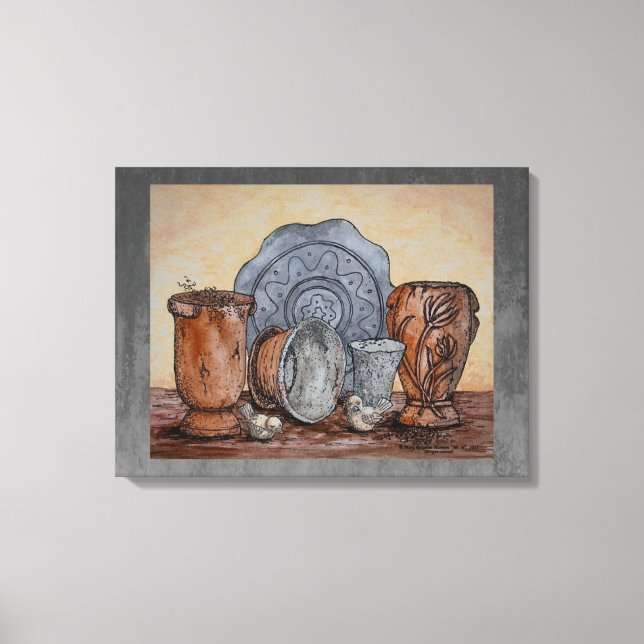 "Potternas pots" Fin konsthistoria Canvastryck (Framsida)