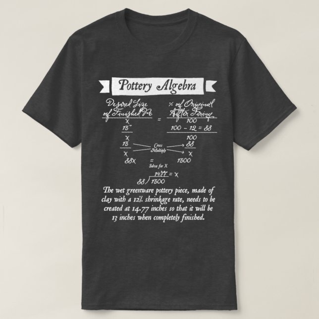 Pottery Algebra 1 T Shirt (Design framsida)