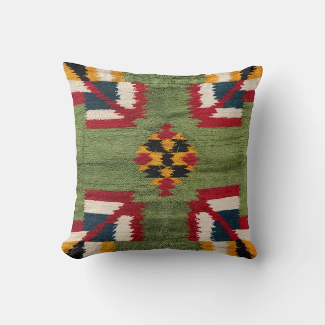Pottery Barns Grönt Kilim Pillows: where Luxury Kudde (Framsida)