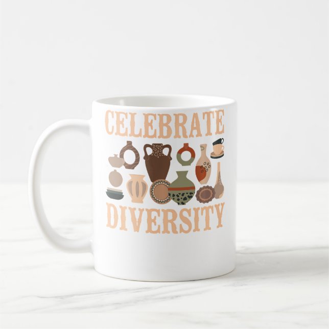 Pottery Ceramics Artist Celebrate Diversity Kaffemugg (Vänster)
