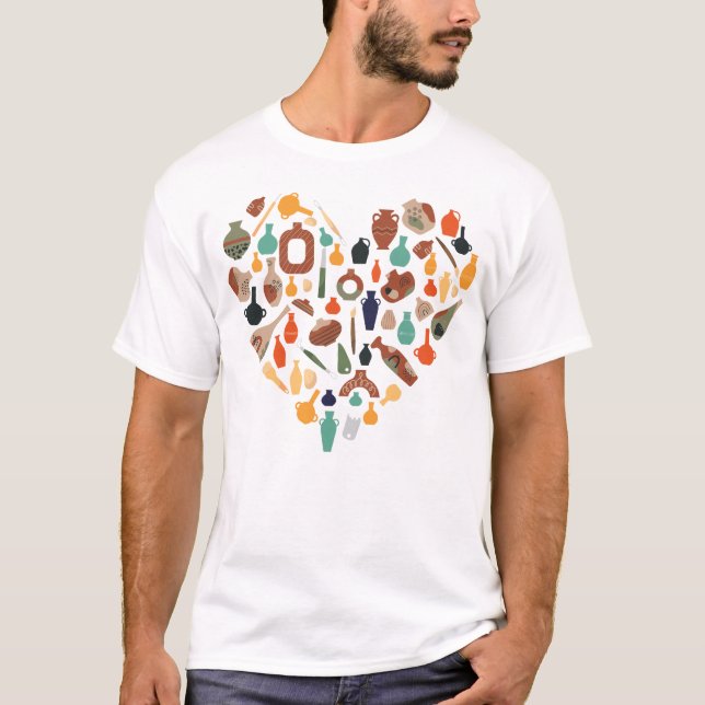 Pottery Ceramics Pottery Heart Heart T Shirt (Framsida)