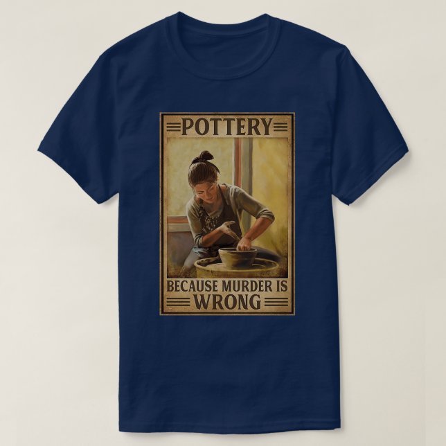Pottery för att mord är fel t shirt (Design framsida)