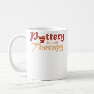 Pottery Is My Therapy Ceramic Artist Clay Potter Kaffemugg