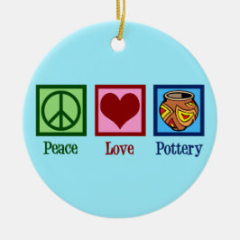 Pottery Kärlek i Cute Peace Julgransprydnad Keramik