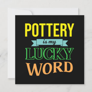 Pottery Lucky Ord Potter Artist Ceramic Art Gift Inbjudningar