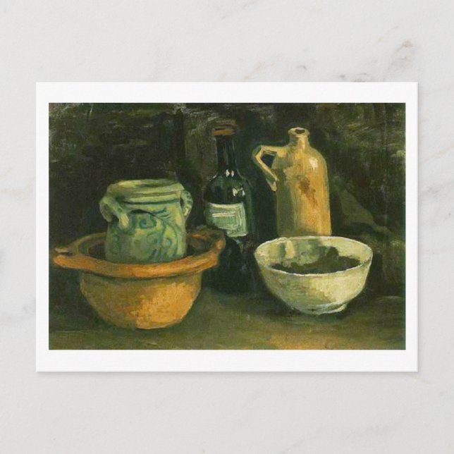 Pottery och Two Flaskor (F57)Van Gogh Fine Art Vykort (Framsida)