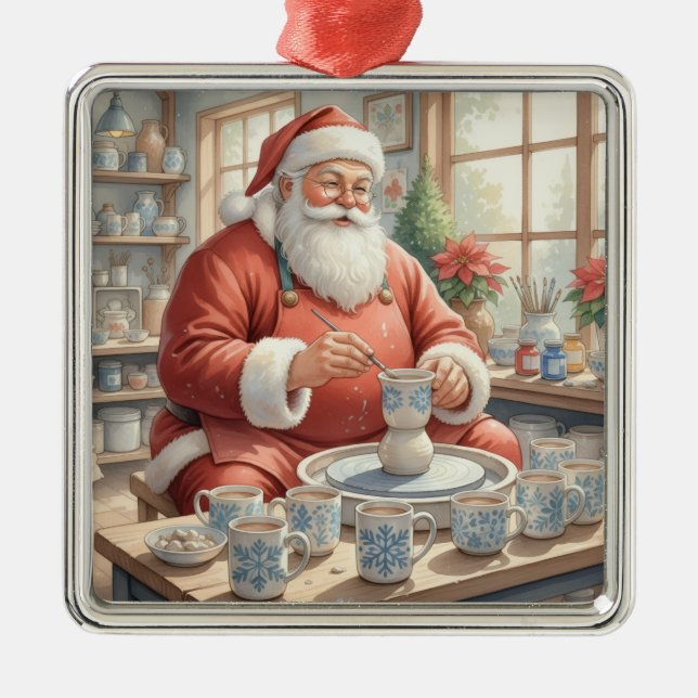 Pottery Painting Santa Claus  Julgransprydnad Metall (Framsidan)