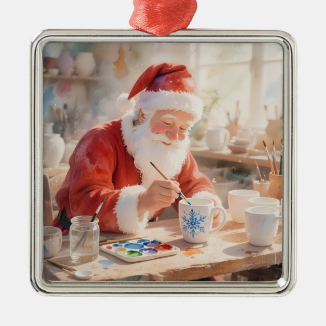 Pottery Painting Santa Claus  Julgransprydnad Metall (Framsidan)
