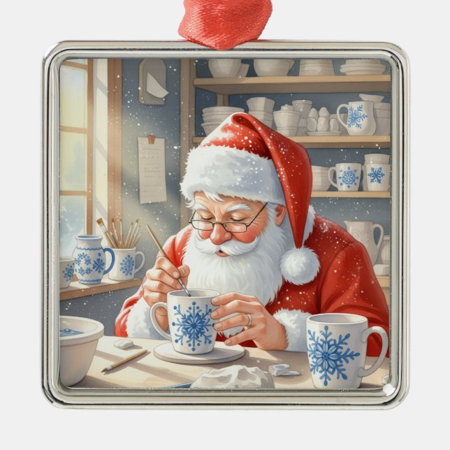 Pottery Painting Santa Claus  Julgransprydnad Metall (Framsidan)