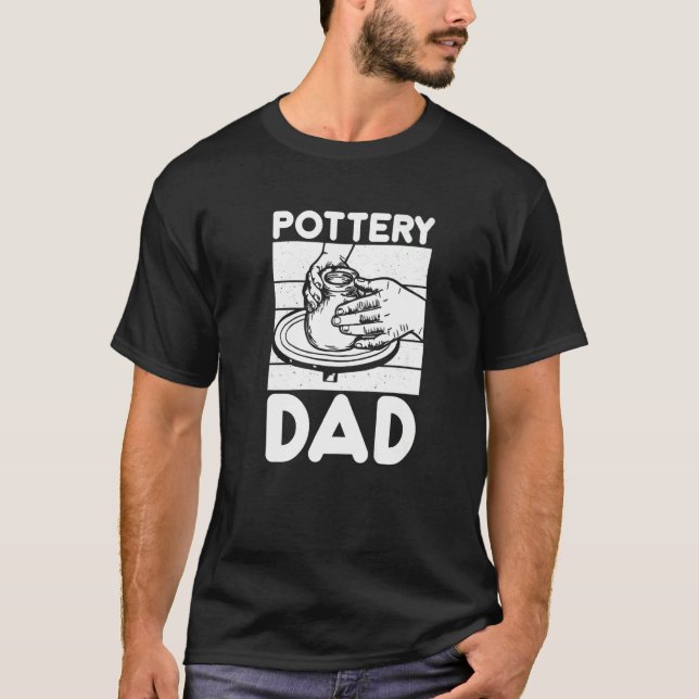Pottery Pappa Pottering Ceramic Artist T Shirt (Framsida)