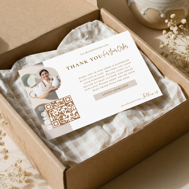 Pottery Photo Business Thanks You For Your Order Tack Kort (Pottery Photo Business Thanks You For Your Order Thank You Card)